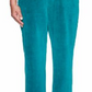 Alfred Dunner Women's Idea Velour Casual Pants Teal Size Petite L