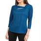 Alfani Women's Solid Twist Neck Top Green Size Petite Small