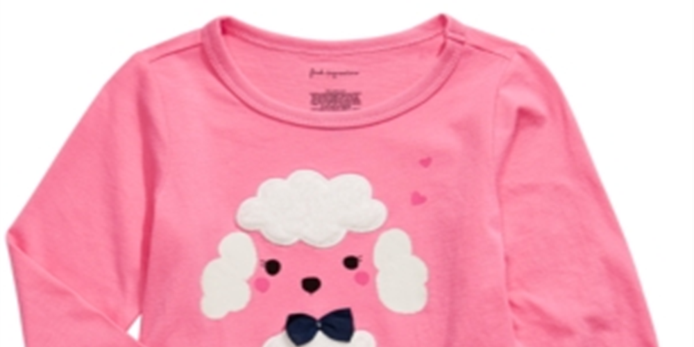 First Impressions Baby Girl's Cotton Long Sleeve Poodle T-Shirt Pink Size 12MOS