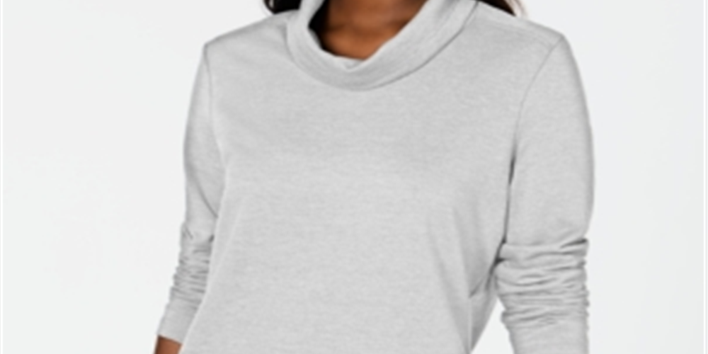 Karen Scott Women's Sport Cowl Neck Top Gray Size Small