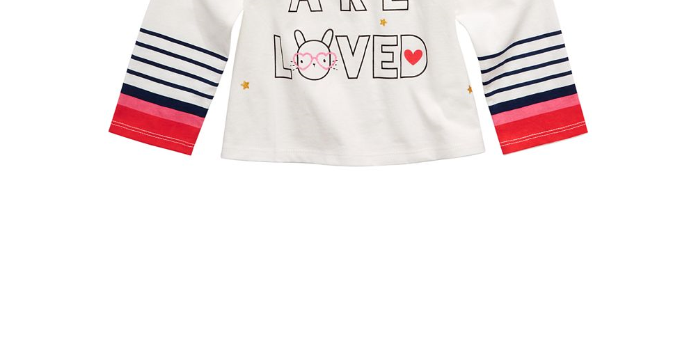 First Impressions Baby Girl's Cotton Long-Sleeve Graphic Print T-Shirt White Size 18MOS