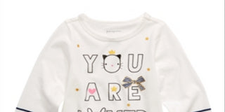 First Impressions Baby Girl's Cotton Long-Sleeve Graphic Print T-Shirt White Size 18MOS