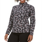 Karen Scott Women's Wheat Fields Printed Mock Neck Top Black Size Petite S