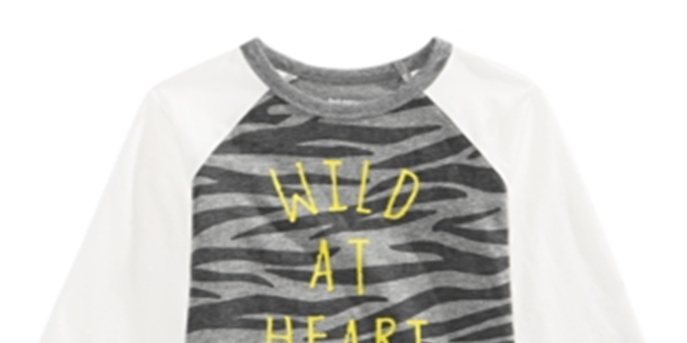 First Impressions Toddler Boy's Wild at Heart Print Cotton T-Shirt Gray Size 3T