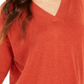 Style & Co Women's V Neck Tunic Sweater Orange Size X-Small