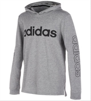 Adidas Little Boy's Logo Print Hoodie Gray Size 4