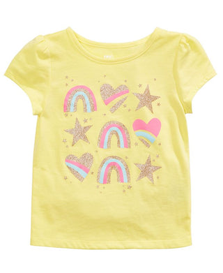 Epic Threads Little Girl's Rainbows Hearts & Stars T-Shirt Yellow Size 5
