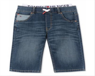Tommy Hilfiger Little Boy's Retro Revolution Fit Stretch Textured Layered Look Denim Shorts Blue Size 5