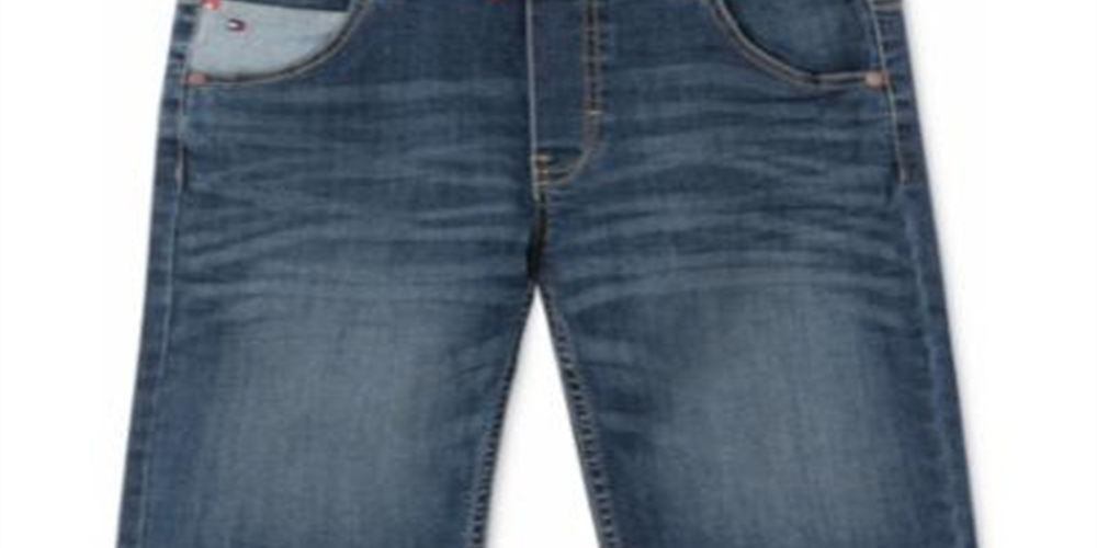 Tommy Hilfiger Little Boy's Retro Revolution Fit Stretch Textured Layered Look Denim Shorts Blue Size 5