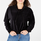Rewash Junior's Funnel Neck Corduroy Top Black Size Large