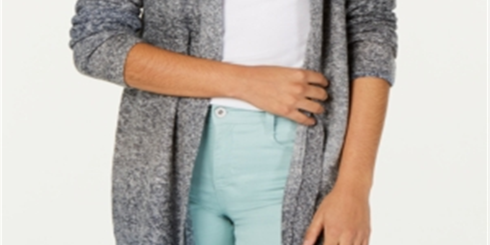 Style & Co Women's Ombre Open Front Cardigan Black Combo Size Petite S