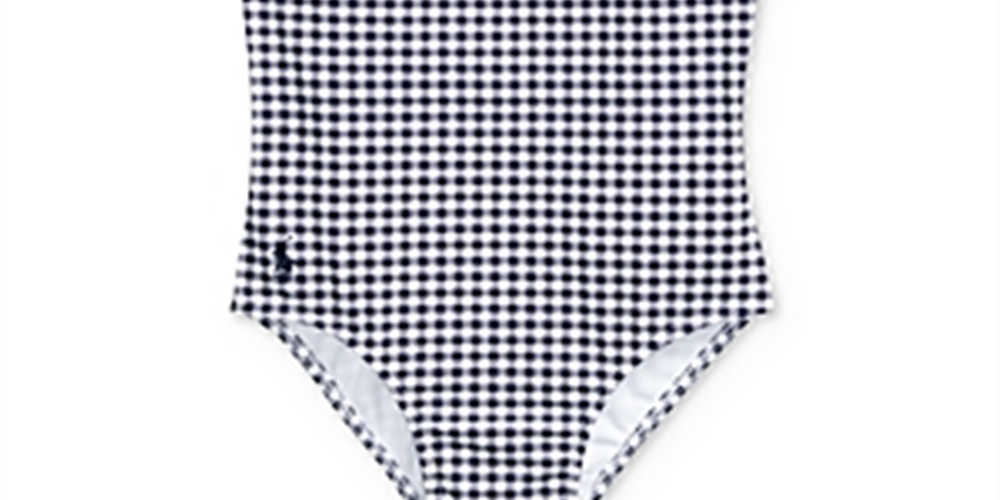Ralph Lauren Girl's Gingham Ruffle Swimsuit Blue Size 9MOS