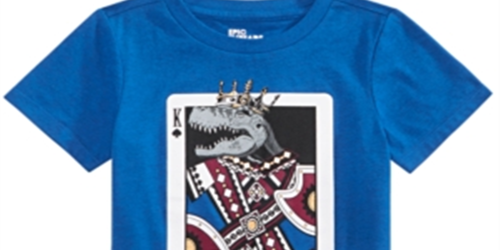 Epic Threads Little Boy's King Card T-Shirt Blue Size 6