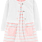 Carter's Baby Girl's 2 Piece Bodysuit Dress & Cardigan Set Pink  Size 9 Months