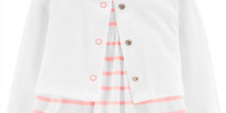 Carter's Baby Girl's 2 Piece Bodysuit Dress & Cardigan Set Pink  Size 9 Months