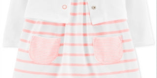 Carter's Baby Girl's 2 Piece Bodysuit Dress & Cardigan Set Pink  Size 9 Months