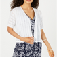Charter Club Women's Pointelle Pattern Open Front Cardigan White Size Large