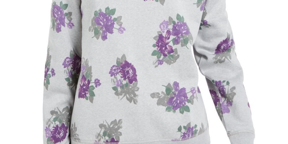 Karen Scott Women's Printed Crewneck Sweatshirt Gray Size PP