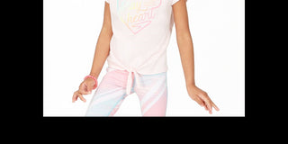 Ideology Little Girl's Heart Tie Front T-Shirt Pink Size 5