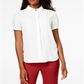 Anne Klein Women's Shirred Button Front Blouse White Size 6