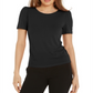 Bar III Women's Puff Sleeve T-Shirt Black Size Medium