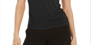 Bar III Women's Puff Sleeve T-Shirt Black Size Medium