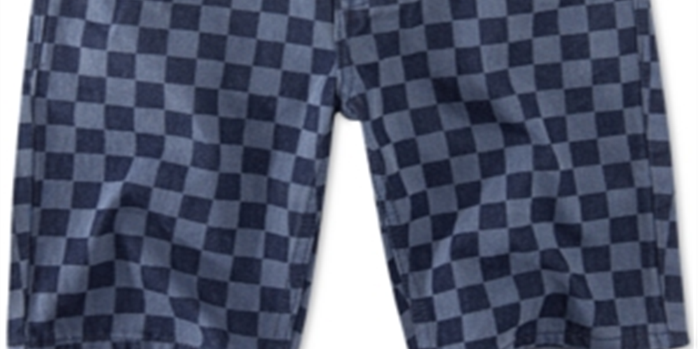 Levi's Big Boy's 502 Checkerboard Print Taper Fit Denim Shorts Blue Size 8 REG