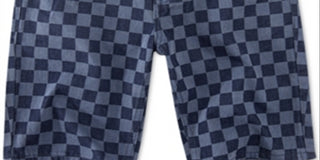 Levi's Big Boy's 502 Checkerboard Print Taper Fit Denim Shorts Blue Size 8 REG