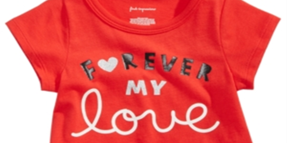 First Impressions Baby Girl's Forever Print Cotton T-Shirt Red Size 6-9MOS