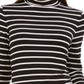 Charter Club Women's Striped Turtleneck Top Black -White Size Petite S/M