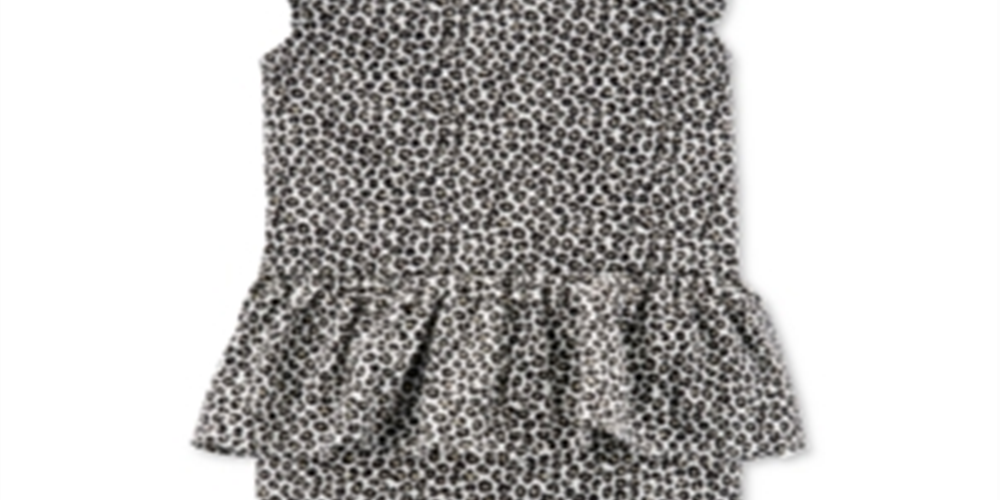 Carter's Baby Girl's Leopard-Print Cotton Jumpsuit Grey Size Newborn