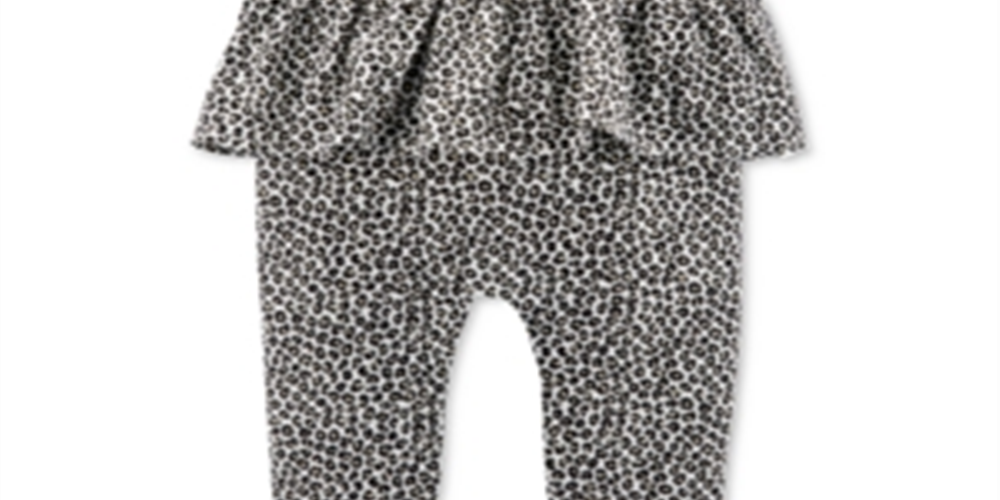 Carter's Baby Girl's Leopard-Print Cotton Jumpsuit Grey Size Newborn