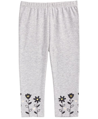 First Impressions Baby Girl's Floral Hem Leggings Gray Size 6-9MOS