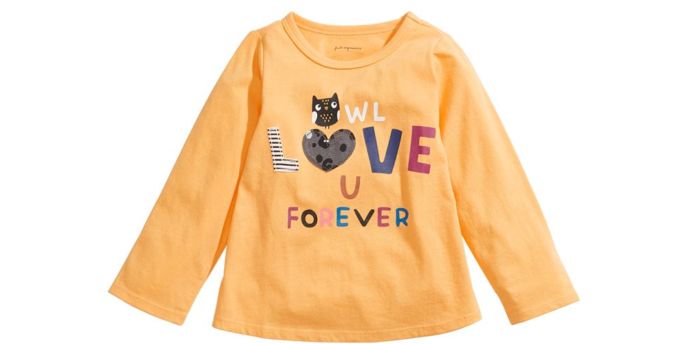 First Impressions Baby Girl's Owl Love U T-Shirt Yellow Size 6-9MOS
