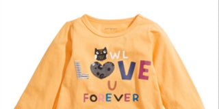 First Impressions Baby Girl's Owl Love U T-Shirt Yellow Size 6-9MOS