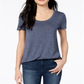 Maison Jules Women's Scoop Neck T-Shirt Blue Size Large