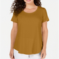 JM Collection Women's Scoop Neck Top Yellow Size Large