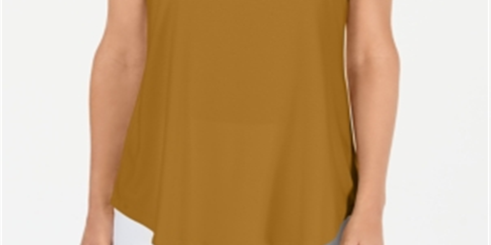 JM Collection Women's Scoop Neck Top Yellow Size Large