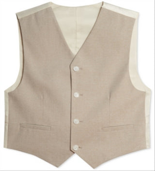 Calvin Klein Big Boy's Stretch Subtle Pinstripe Heather Suit Vest Brown Size 8