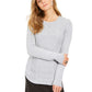 Charter Club Women's Printed Long Sleeve Crew Neck T-Shirt Top Gray Size Petite Small