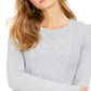 Charter Club Women's Printed Long Sleeve Crew Neck T-Shirt Top Gray Size Petite Small