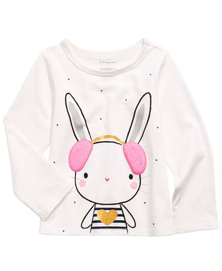 First Impressions Infant Girl's Bunny Print T-Shirt White Size 6-9MOS
