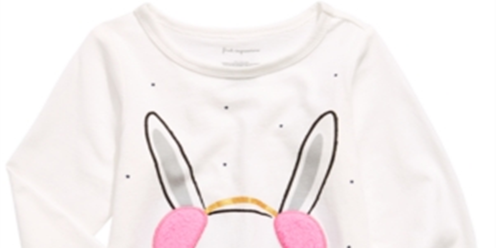 First Impressions Infant Girl's Bunny Print T-Shirt White Size 6-9MOS