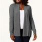 Karen Scott Women's Shawl Collar Cardigan Gray Size XX-Large