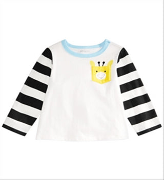 First Impressions Baby Boy's Giraffe Pocket Cotton T-Shirt White Size 12 Months