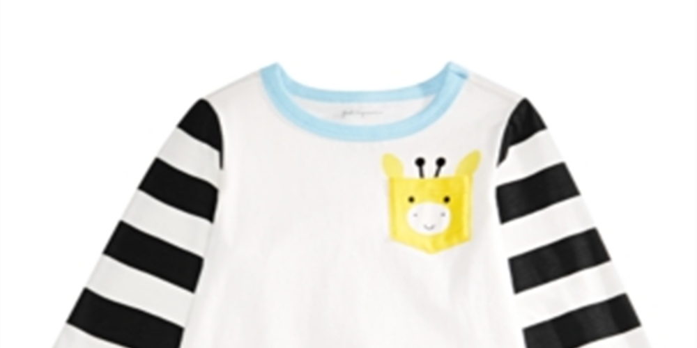 First Impressions Baby Boy's Giraffe Pocket Cotton T-Shirt White Size 12 Months