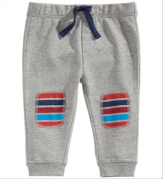 First Impressions Toddler Boy's Striped Patch Jogger Pants Gray Size 4T