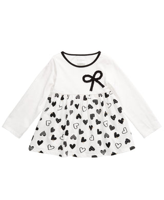 First Impressions Infant Girl's Cotton Printed Hearts Tunic Angel White Size 6-9 Months