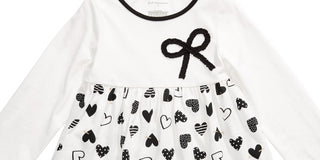 First Impressions Infant Girl's Cotton Printed Hearts Tunic Angel White Size 6-9 Months