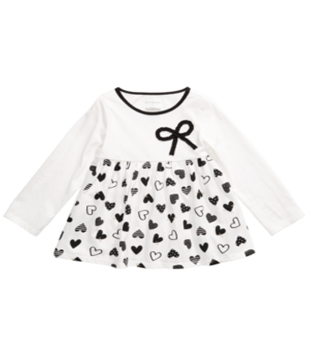 First Impressions Infant Girl's Cotton Printed Hearts Tunic Angel White Size 6-9 Months